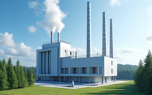 近代的なバイオマス発電所